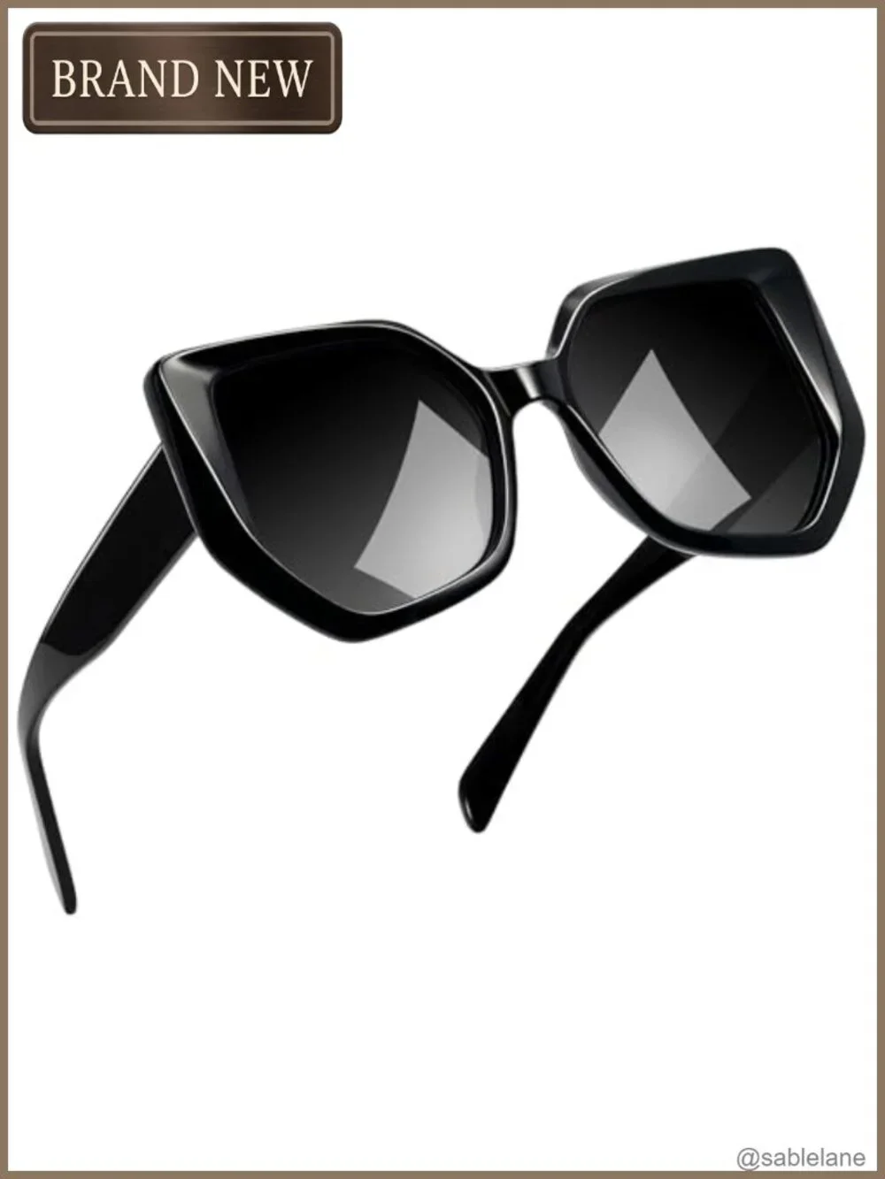 Oversized Hexagon Sunglasses Women Polarized UV400 Protection TR90 Acetate